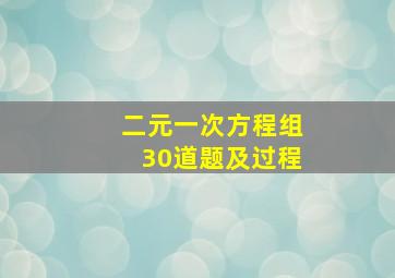 二元一次方程组30道题及过程