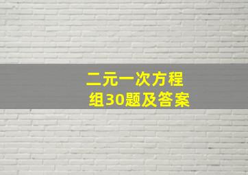 二元一次方程组30题及答案