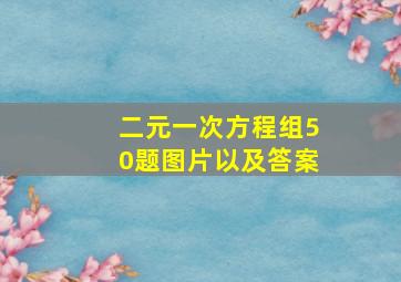 二元一次方程组50题图片以及答案