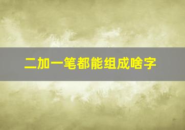 二加一笔都能组成啥字