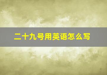 二十九号用英语怎么写