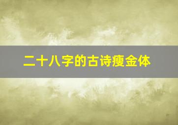 二十八字的古诗瘦金体