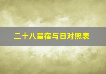 二十八星宿与日对照表