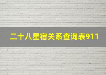 二十八星宿关系查询表911