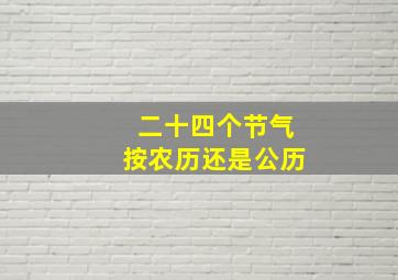 二十四个节气按农历还是公历