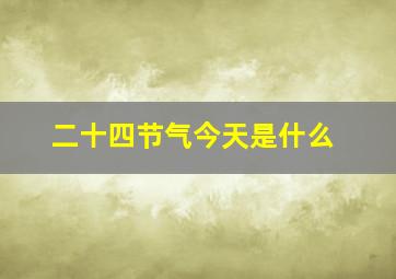 二十四节气今天是什么