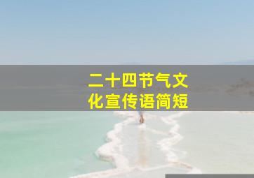 二十四节气文化宣传语简短