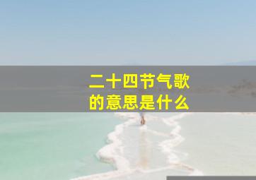 二十四节气歌的意思是什么