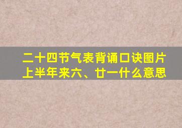 二十四节气表背诵口诀图片上半年来六、廿一什么意思