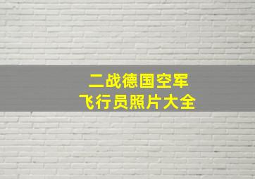 二战德国空军飞行员照片大全