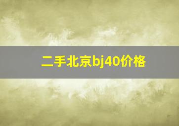 二手北京bj40价格