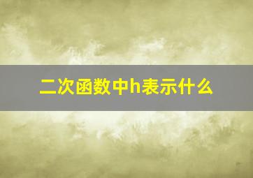 二次函数中h表示什么