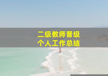 二级教师晋级个人工作总结