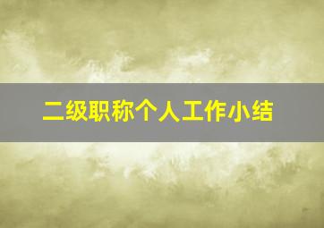 二级职称个人工作小结