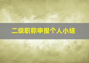 二级职称申报个人小结