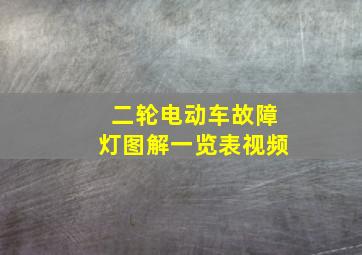 二轮电动车故障灯图解一览表视频