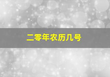 二零年农历几号