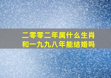 二零零二年属什么生肖和一九九八年能结婚吗