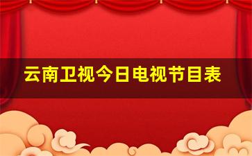 云南卫视今日电视节目表