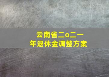 云南省二o二一年退休金调整方案