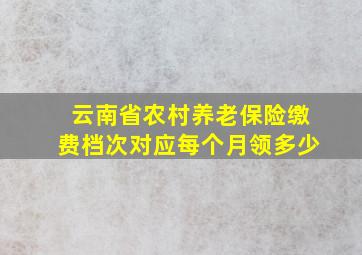 云南省农村养老保险缴费档次对应每个月领多少