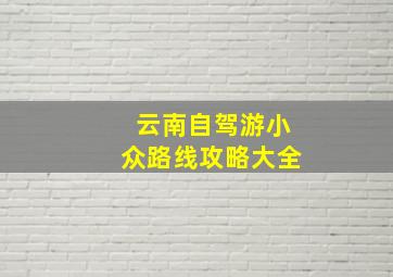 云南自驾游小众路线攻略大全