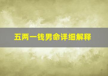 五两一钱男命详细解释