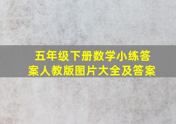 五年级下册数学小练答案人教版图片大全及答案