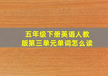 五年级下册英语人教版第三单元单词怎么读