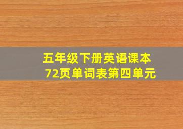 五年级下册英语课本72页单词表第四单元