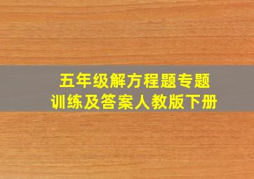 五年级解方程题专题训练及答案人教版下册