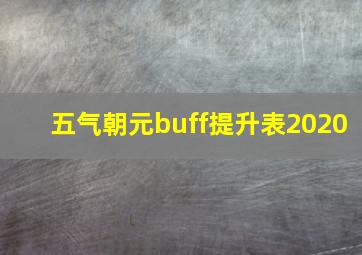 五气朝元buff提升表2020