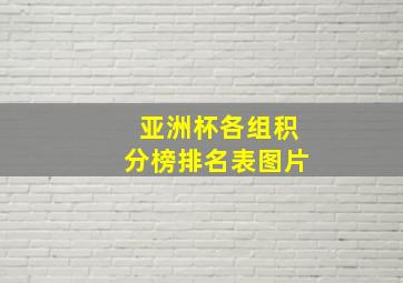 亚洲杯各组积分榜排名表图片