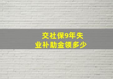 交社保9年失业补助金领多少