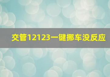 交管12123一键挪车没反应