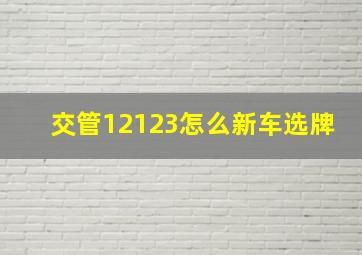 交管12123怎么新车选牌