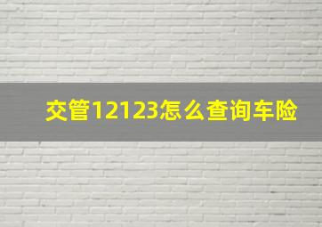 交管12123怎么查询车险