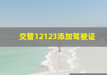 交管12123添加驾驶证