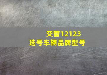 交管12123选号车辆品牌型号