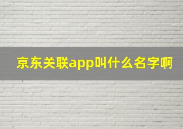 京东关联app叫什么名字啊