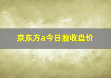 京东方a今日股收盘价