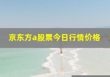 京东方a股票今日行情价格