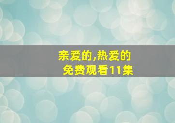 亲爱的,热爱的免费观看11集