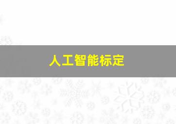 人工智能标定