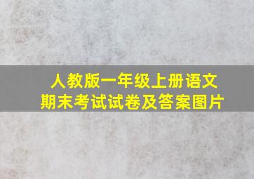 人教版一年级上册语文期末考试试卷及答案图片