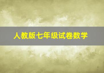 人教版七年级试卷数学