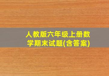 人教版六年级上册数学期末试题(含答案)