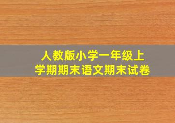 人教版小学一年级上学期期末语文期末试卷