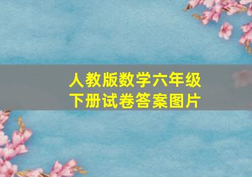 人教版数学六年级下册试卷答案图片