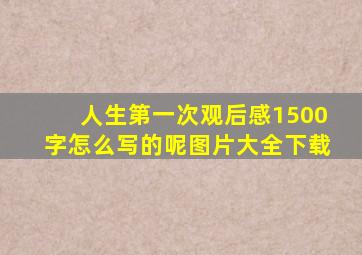 人生第一次观后感1500字怎么写的呢图片大全下载